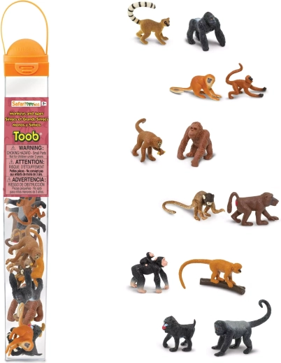 Koker met figuurtjes van primaten en apen Safari Ltd.