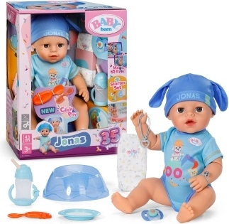 Baby Born pop Jonas Click & Play 43 cm met magische hand en accessoires