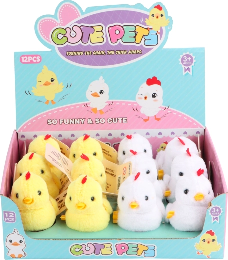 Opwindend springend kuikentje met rode kam