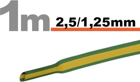 Krimpkous geel-groen 2,5 / 1,25 mm