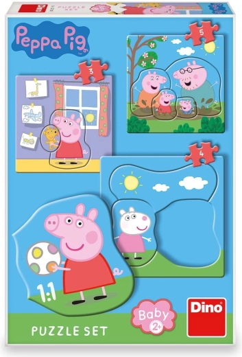 Puzzelset Peppa Pig: Familie 3–5 stukjes voor peuters