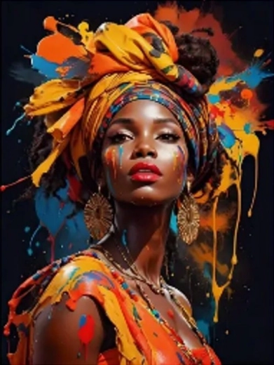 Diamond painting Afrikaanse vrouw II 30 × 40 cm