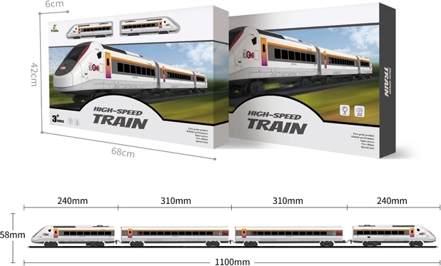 Spoorwegset met elektrische locomotief, wagons en accessoires