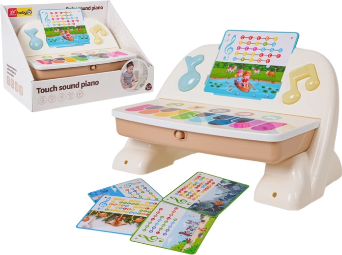 Kleurrijke aanraakpiano met standaard