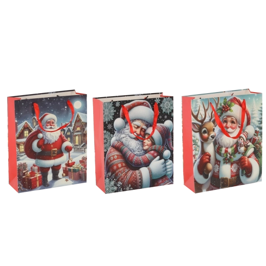 Kerstcadeautassen met Kerstman 42 × 48 × 16 cm, set van 12 stuks