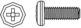 Jamara kruiskopschroef met bolle kop M3 × 12 mm - 1 stuk