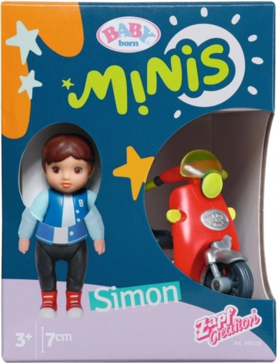 BABY born Minis set met scooter en pop Simon, 7 cm