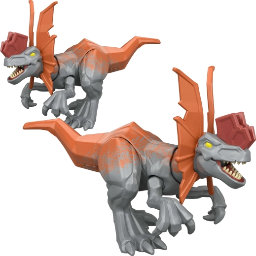 Mattel Jurassic World Mayhem Mix-Ups dilophosaurus-figuur 2-in-1