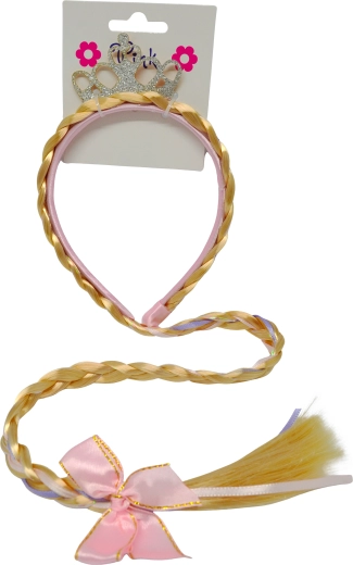 Haarband met kroontje en vlecht voor kleine prinsesjes