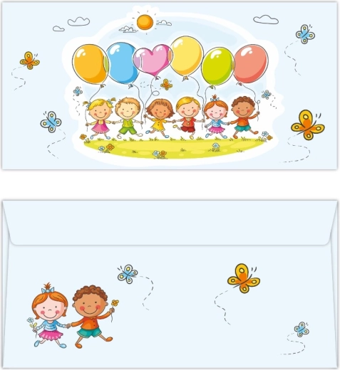 Gekleurde DL-envelop voor kinderen