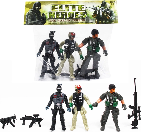 Actiefiguren soldaten 3 stuks – serie 5