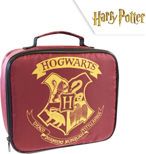 Harry Potter lunchtas bordeauxrood met Hogwarts-logo - 1 stuk