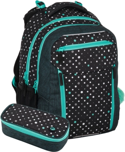 Bagmaster Porto schoolset zwart-turkoois