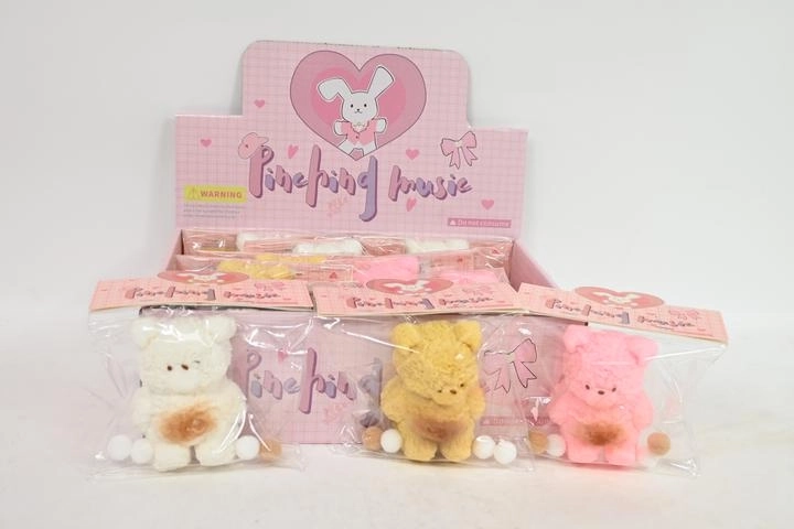 Knijpbare antistresbeer (squishy) (display 12 stuks)