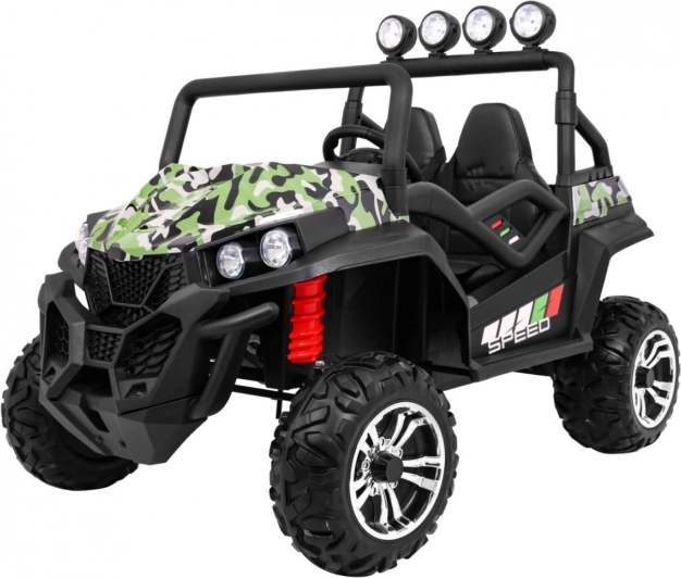 Kinder terreinwagen Grand Buggy 4x4 met camouflage, LED-verlichting en MP3-radio