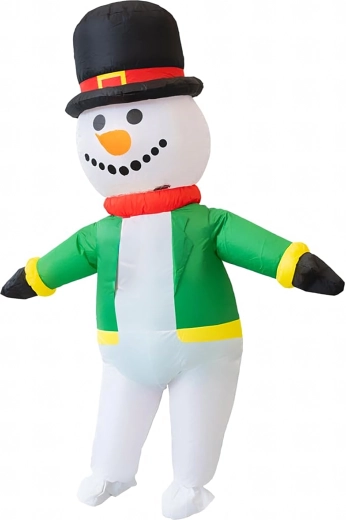 Opblaasbaar sneeuwpopkostuum voor volwassenen