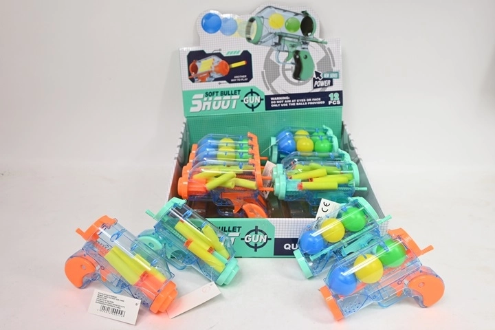 Kinder-schietpistool voor foam darts en balletjes (set van 12 projectielen)