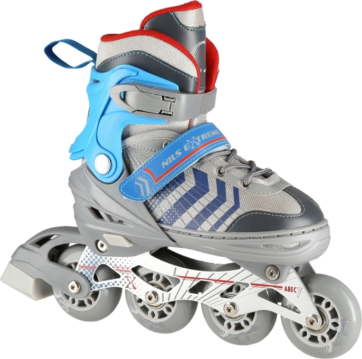 NILS Extreme NH18192 4-in-1 verstelbare schaatsen grijs-blauw – S (29-33)