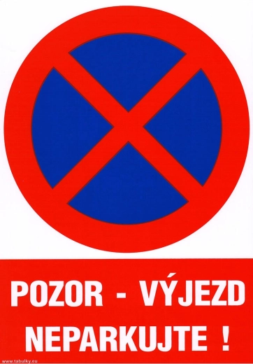 Zelfklevend bord Let op uitrit – Niet parkeren, A4 (210 × 297 mm)