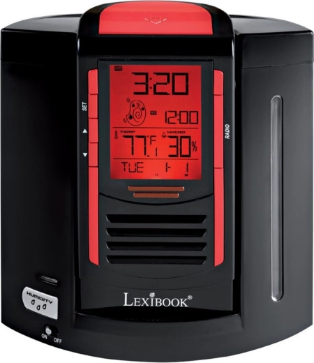 Wekker-radio met ingebouwde luchtbevochtiger