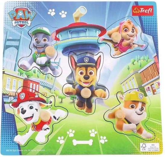 Houten mini-puzzel PAW Patrol – 5 stukjes