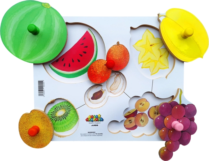 Houten legpuzzel 6 stukken - Schillen en snijden van gewassen