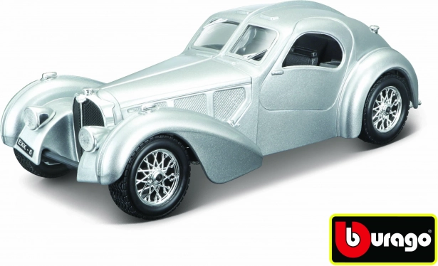 Modelauto Bugatti Atlantic 1:24 zilver van Bburago