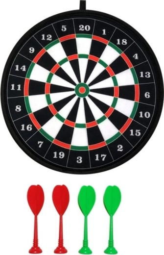 ALLTOYS klittenband-dartbord met 4 darts, 36 cm