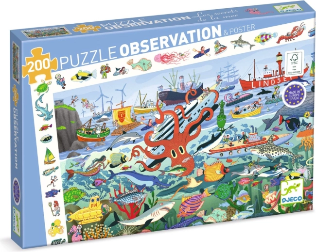 Djeco puzzel Geheimen van de zee 200 stukjes