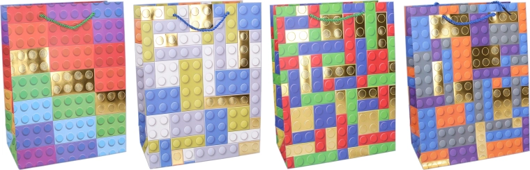 Cadeaupapierentas S 18 × 24 × 8,5 cm – kindermotief met blokken