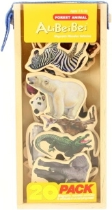 Magnetische houten dieren Afrika 20 stuks