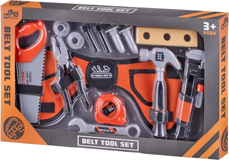 Kinder gereedschapsset met riem 83 cm – 6 stuks