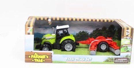 A Farmer’s Tale realistische tractor met licht en geluid met aankoppelbare landbouwmachine