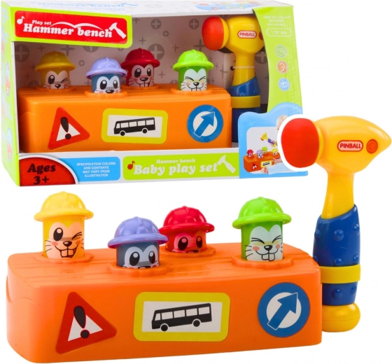 Interactieve hamer met lichtgevende molletjes – bouwplezier voor kinderen