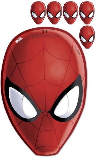 Carnavalsmasker Spider-Man 23 cm, set van 6 stuks