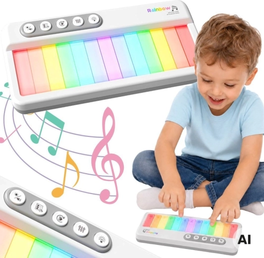 Woopie regenboog touchpiano met verlichting en leermodus - 1 stuk
