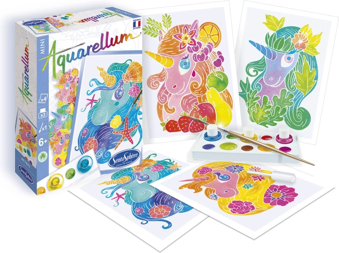 Sentosphere aquarel creatieve set Aquarely mini eenhoorns