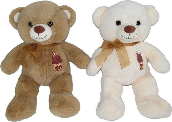 Pluchen teddybeer met strik 25 cm - 1 stuk