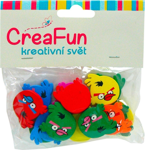 Angry Birds houten decoraties 15 stuks, diameter 25 mm