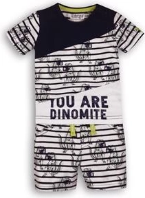 Dirkje kinder tweedelige set sunny you are dinomite navy-white