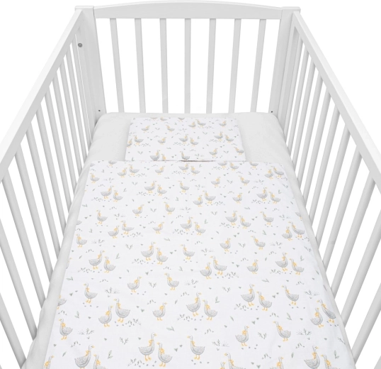 Katoenen bedset met vulling NEW BABY Gansjes 90 × 120 cm