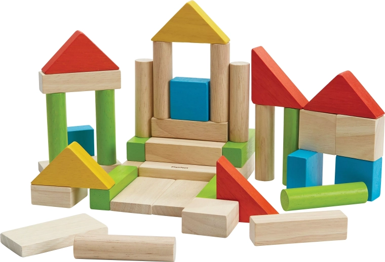 Plan Toys kleurrijke houten blokken 40 stuks