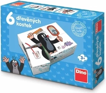 Dino houten afbeeldingsblokjes MOLletje 6 stuks