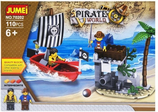 Bouwset Jumei Pirate World 110 onderdelen, piratenschip en wachttoren - 1 stuk