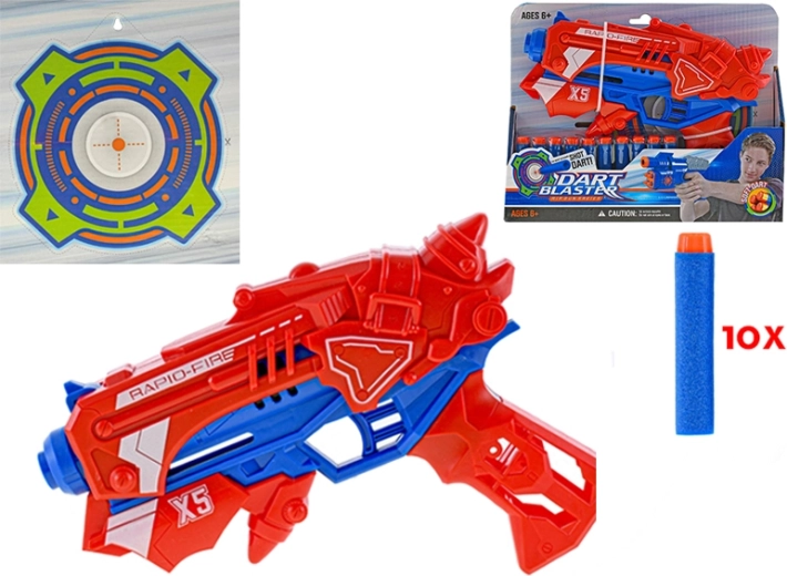 Speelgoedpistool met schuimkogels en schietschijf 23 cm