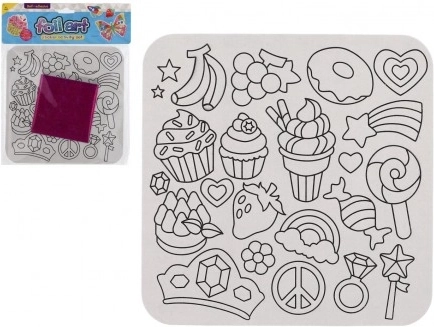 Creatieve set toveren met glanzende folieplaatjes