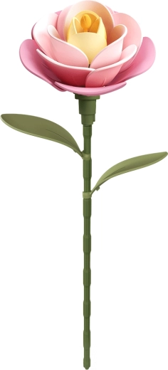 Robotime Rokr 3D bloem Roze camelia – bouwpakket zonder lijm, 37 stukjes