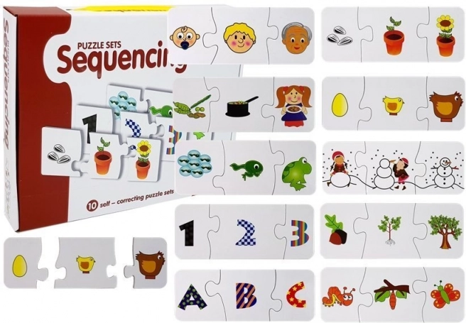 Educatieve sequentiepuzzels – 10 sets om cijfers, letters en levenscycli te leren