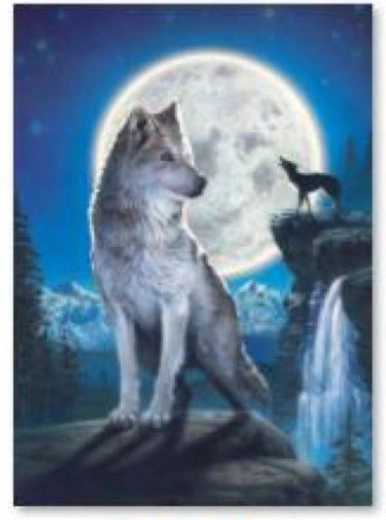 Diamantborduren (diamond painting) wolf 30 × 40 cm