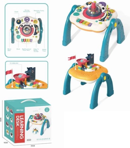 Interactieve speeltafel met treintje, blokken en piano